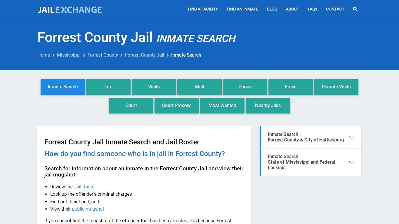Inmate Search: Roster & Mugshots - Forrest County Jail, MS